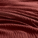 Geniospin Queen Comforter Set - 7 Pieces Comforter Queen Size, Solid Bedding Set for All Season, Dark Red Textured Bed in a Bag with Sheets Geniospin