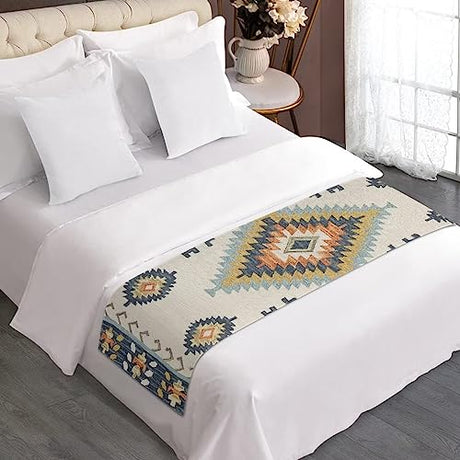 ZFRXIGN Southwestern Bed Runner King Boho Western Bed Scarf Bedding Set Aztec Bed Throw Blanket Rug for Foot of Bed Decoration for Home Hotel Native American Tribal ZFRXIGN