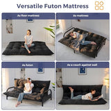 MAXYOYO 6" Japanese Floor Mattress, Foldable Futon Mattress Full Size, Tufted Roll Up Floor Bed, Thick Tatami Mat Sleeping Pad Portable Lounger for Camping Guest Room Dormitory Bedroom RV, Black MAXYOYO