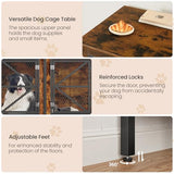 CHOEZON 71" Double Dog Crate Furniture for 2 Dogs, Wooden Dog Crate End Table, Dog Cage for Medium/Large Dogs, Heavy-Duty Dog Kennel Furniture with Framed Metal Doors, Rustic Brown and Black TGW02BF CHOEZON