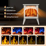 ZAFRO 21" Freestanding Electric Fireplace with Remote, Fireplace Space Heater with Adjustable Flame Color and Brightness, Thermostat/Sleep Mode/Overheat Protection for Bedroom, Living Room(Beige) ZAFRO