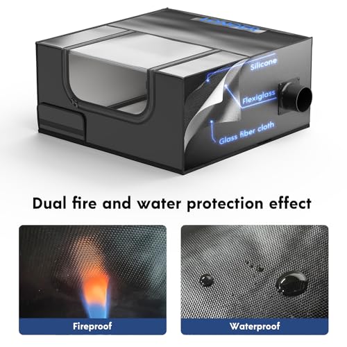 LONGER Protective Cover with Ventilation, 27.5x27.5x11.8 inches Laser Cutter Machine Protective Cover for Most Laser Engraving Machine Insulates Against Smoke and Odor Noise Reduction Eye Protection Longer