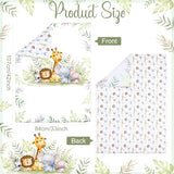 Hahafelt 4 Pieces Baby Crib Bedding Set for Girls and Boys, Soft Baby Bedding Set Including Crib Skirt, Comforter, Sheet and Diaper Stacker for Nursery (Wildlife Theme) Hahafelt