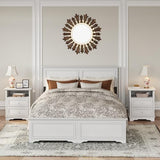 XIAO WEI White Nightstand with Hidden Drawer, 2-Drawer Nightstand with Open Shelf – Sturdy Wood Bedroom End Table with Storage, Modern Furniture for Bedroom Organization XIAO WEI