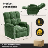 AMADA HOMEFURNISHING Power Recliner Chair for Adults, Infinite Adjustable Chenille Electric Recliner with Cup Holder, Remote, USB Port, Side Pockets & Thick Seat Cushion, for Living Room & Bedroom