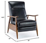 Comfort Pointe Solaris Black Faux Leather Wooden Arm Push Back Recliner Chair Comfort Pointe