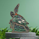 3D Wooden Animals Carving, Multi-Layered Sea Turtle Decor, Carved Animal Statues Wall, Creative Ocean Sculpture, Silhouette Ornament Art for Living Room Bedroom Home Farmhouse Room for Birthday Gifts FNYDOX