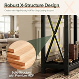 SUPER DEAL Console Table 39.5”, 2-Tier Narrow Sofa Side Table with Storage Shelf, Entrance Table for Hallway/Foyer/Living Room/Corridor/Office, Black SUPER DEAL