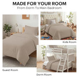 Cozyide Linen Twin Duvet Cover, 2 Pieces Bedding Duvet Covers, Soft Breathable Seersucker Duvet Cover Set with Zipper Closure and Corner Ties (1 Duvet Cover 68"x90" + 1 Pillow Sham 20"x26") Cozyide