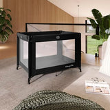 Dream On Me Nest Portable Playard in Black with Carrybag an Shoulder Strap, Lightweight, Packable and Easy Setup Baby Playard, Breathable Mesh Sides and Soft Fabric - Comes with a Removable Padded Mat