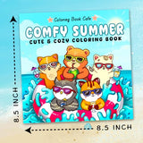 Comfy Summer: Cute and Cozy Coloring Book for Adults & Teens Featuring Summer Hygge Scenes with Adorable Animal Characters WoodArtSupply