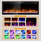 Ludatido 50 Inch Electric Fireplace Wall Mounted and Recessed with Remote Control, Color Adjustable/Realistic Flame W/Timer 1500/750W 400 sq.ft Heating Output Fireplace Heater Ludatido