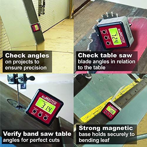 Calculated Industries 7434 AccuMASTER 2-in 1 Magnetic Digital Level and Angle Finder Certified IP54 Dust and Water Resistant,Red Brick Maroon Calculated Industries