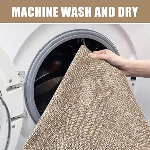 Collive Hallway Runner Rug, 2' x 5' Soft Washable Tan Contemporary Modern Laundry Room Indoor Hand-Woven Cotton Carpet for Bedroom Entryway Front Door Farmhouse Kitchen Collive