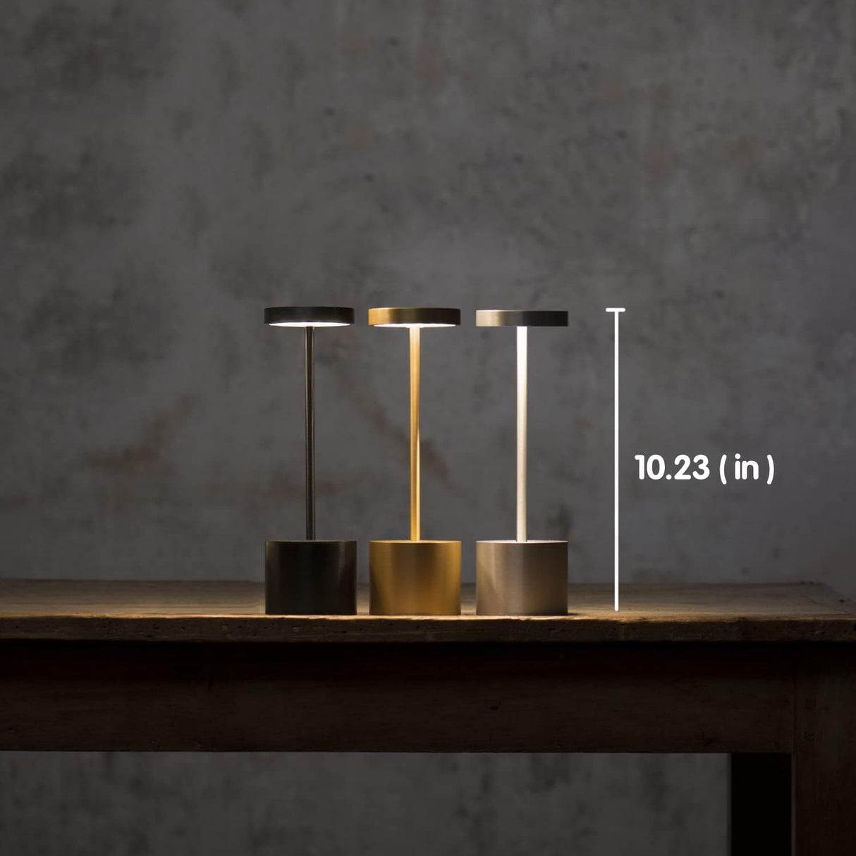 SAKRINGT Cordless Table Lamp Rechargeable, 5000mAh Battery Operated Portable Table Light,Dimming LED Table Lamp for Restaurant/Patio/Outdoor(Gold) SAKRINGT