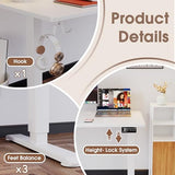 Homall L Shaped Standing Desk Adjustable Height, Electric Corner Standing Desk, Sit Stand Computer Table with Memory Controller for Home (White, 55 Inch) Homall