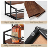 THYGIFTREE Liquor Bottle Display Shelf 2 Tier Liquor Rack Holder Bar Shelf Stand for Liquor Organizer Countertop Liquor Risers Storage Shelves Wine Rack for Whiskey THYGIFTREE