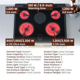 RANGAIRE RRE303GS 30" Electric Range, 5 Burners, 5.0 cu. Ft. Capacity, Freestanding Slide-in AirFry, True Convection Oven, Self Cleaning, Easy Reach Racks, Glass Touch, Stainless Steel Rangaire