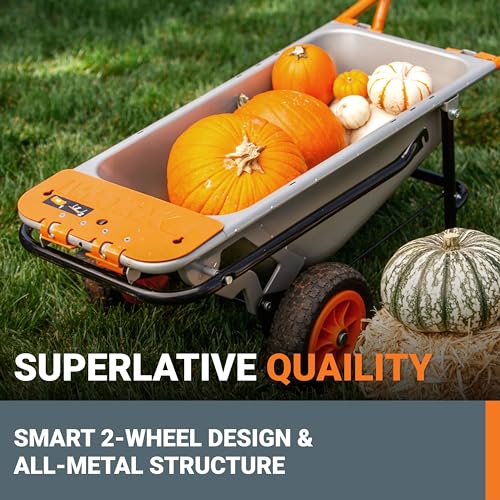 Worx WG050 8-in-1 Aerocart Garden Cart/Wheelbarrow Heavy Duty/Dolly