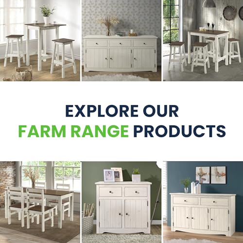 Furniture Dash Wood Bar Height Dining Set of Drop Leaf Table and 4 Stools White Distressed Furniture Dash