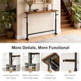 Lanynne Narrow Console Table with Adjustable Height Rustic Behind Couch Sofa Table with Power Outlets 39.4" Long * 5.9" Deep Entryway Table for Hallway Bedroom Living Room Foyer Classic Lanynne
