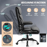 HeroSet Office Chair, Ergonomic Big and Tall Computer Desk Chairs, Executive Breathable Leather Chair with Adjustable Flip-up Armrests, Lumbar Support Swivel PC Chair with Rocking Function HeroSet