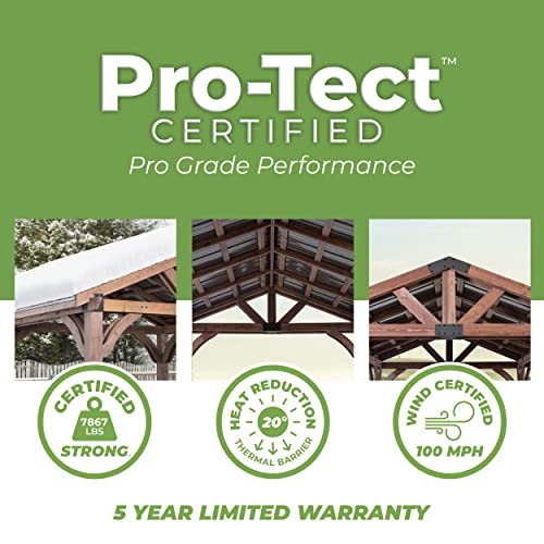 Backyard Discovery Arlington 12x12 All Cedar Gazebo, Walnut, Insulated Steel Roof, Water Resistant, Wind Resistant up to 100 MPH, Withstand 7,886 lbs Backyard Discovery