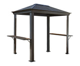 Sojag 5' x 8' Mykonos BBQ Grill Gazebo Outdoor Weather-Resistant Aluminum Frame Shelter Dark Grey Sojag