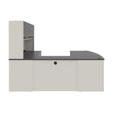 Bestar Connexion U-Shaped Workstation with Three Drawers, 72W, Slate/Sandstone Bestar