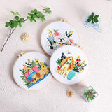 GLTAYLMY Cute Dogs Embroidery Kit for Beginners with Pattern and Instructions,3 Pack Cross Stitch Kits,1 Plastic Embroidery Hoops,Threads and Needles,Needlepoint Kit for Adults