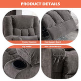MAHOMICO Recliner Chair with Cup Holders for Living Room Single Seat Manual Oversized Recliner with Ergonomic, Side Pocket for Adult