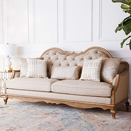 ACME Chelmsford Sofa w/5 Pillows - 56050 - Beige Fabric & Antique Taupe Acme