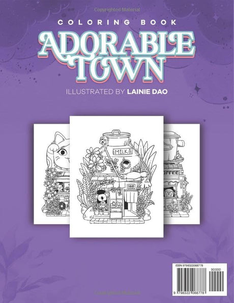 Adorable Town: A Cute Coloring Book for Adult , Explore the Kawaii World and the Little Creatures (The Adorable Town Series) WoodArtSupply