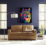 Komking DIY Paint by Numbers for Adults, Paint by Number Kits for Kids Beginner on Canvas Painting, Colorful Wolf 16x20inch Komking