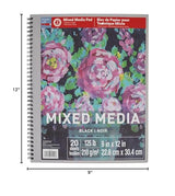 Black Mixed Media Pad by Artist's Loft™ 125lb/210gsm, 20 Sheets Artist's Loft
