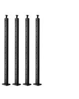 VEVOR 4 Pack Cable Railing Post, 42"x2"x2" Level Drilled Deck Railing Post, SUS304 Stainless Steel Black Cable Railing System Kit for Indoor Outdoor Deck Balcony, 4JZLGZXHS106URZU0001V0 VEVOR