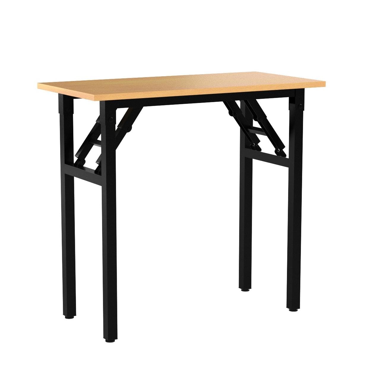 Need Folding Desk Small Desk 31 1/2" No Assembly Foldable Computer Desk for Small Space/Home Office/Dormitory,Teak&Black Frame - WoodArtSupply