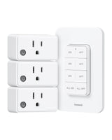 TREEWELL Remote Control Outlet Wireless Wall Mounted Light Switch, Programmable and Expandable Remote Light Switch Kit, No Wiring Needed, 200 Ft RF Range, 15A/1875W, Compact Design, ETL Listed treewell