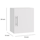 JPND Small Wall Cabinet, 18" W x 12" D x 20" H Wooden Wall Mounted Storage Cabinet, 1 Door Cabinet with Soft Close and Metal Handle and Adjustable Shelf, for Kitchen, Garage, Laundry, Bathroom, White JPND