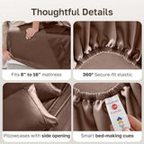 California Design Den Full Size Bed Sheets Set - Soft 400 Thread Count Sateen, Natural 100% Cotton Sheets with Deep Pockets, Breathable, and Durable Bedding Set - Espresso Chocolate Brown California Design Den