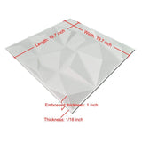 Art3d Textures 3D Wall Panels White Diamond Design Pack of 12 Tiles 32 Sq Ft (PVC) Art3d