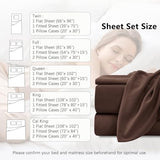 USXIBEI Full Size 4 Piece Sheet Set - Hotel Luxury Bedding for Full Size Bed - Soft and Breathable Bed Sheets Set - Deep Pocket Sheets,Wrinkle & Fade Resistant(Full, Dark Brown) USXIBEI