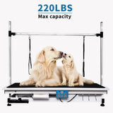 Electric Pet Grooming Table for Large Dogs - Professional Heavy Duty Height Adjustable Pet Grooming Station with Anti Slip Tabletop, Two Nooses & Tool Organizer, Maximum Capacity Up to 250 lbs Hipet