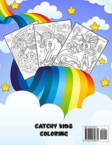 Unicorn Coloring Book For Kids Ages 4-8: Rainbow, Mermaid Coloring Books For Kids Girls | Kids Coloring Book Gift (Catchy Kids Coloring Books for All Ages) WoodArtSupply