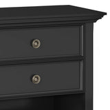 SIMPLIHOME Amherst SOLID WOOD 24 Inch Wide Traditional Bedside Nightstand Table in Black, For the Living Room and Bedroom SIMPLIHOME