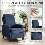 VKNOW Recliner Chair, Fabric Recliner with Soft Armrest, Home Theater Seating with Adjustable Push Back and Lumbar Support, Single Sofa for Adults, Lounge Chair for Living Room, Bedroom（Blue）