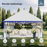 MFSTUDIO 16'x32' Party Tent, Outdoor Heavy Duty Party Tents with Removable Sidewalls, Large Canopy Tent Shelter for Outdoor Events Wedding Birthday, Blue MFSTUDIO