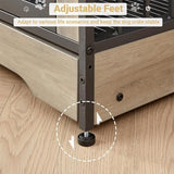 Rovibek 75'' Double Dog Crate Furniture for 2 Large Dogs, Heavy Duty Furniture Style Dog Crates End Table, Wood Crates for Dogs Kennel Indoor with Double Door, Grey Rovibek