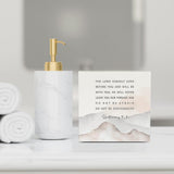 Religious Christian Decor Wood Box Sign 5 x 5 Inches Faith Scripture Box Sign Wooden Square Sign Decor Inspirational Rustic Bible Verse Desk Decor Wood Sign for Home Farmhouse Office Bathroom IYEZH