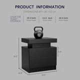 DobleCliCli LED Nightstand with 2 Drawers Modern Night Stand with LED Lights Night Stands for Living Room,Bedroom DobleCliCli